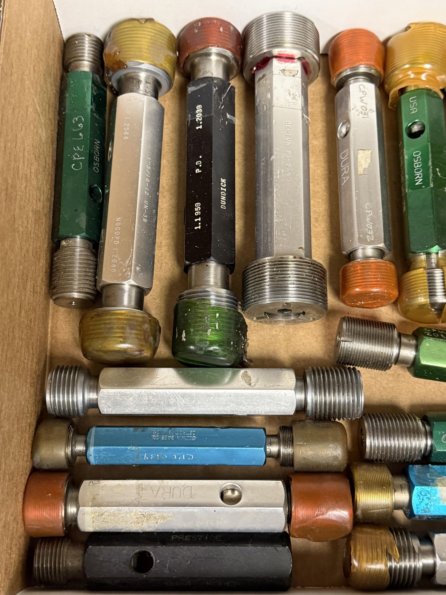 Box of Various Size Large Threaded Plug Gages Go & No Go - Image 2 of 5