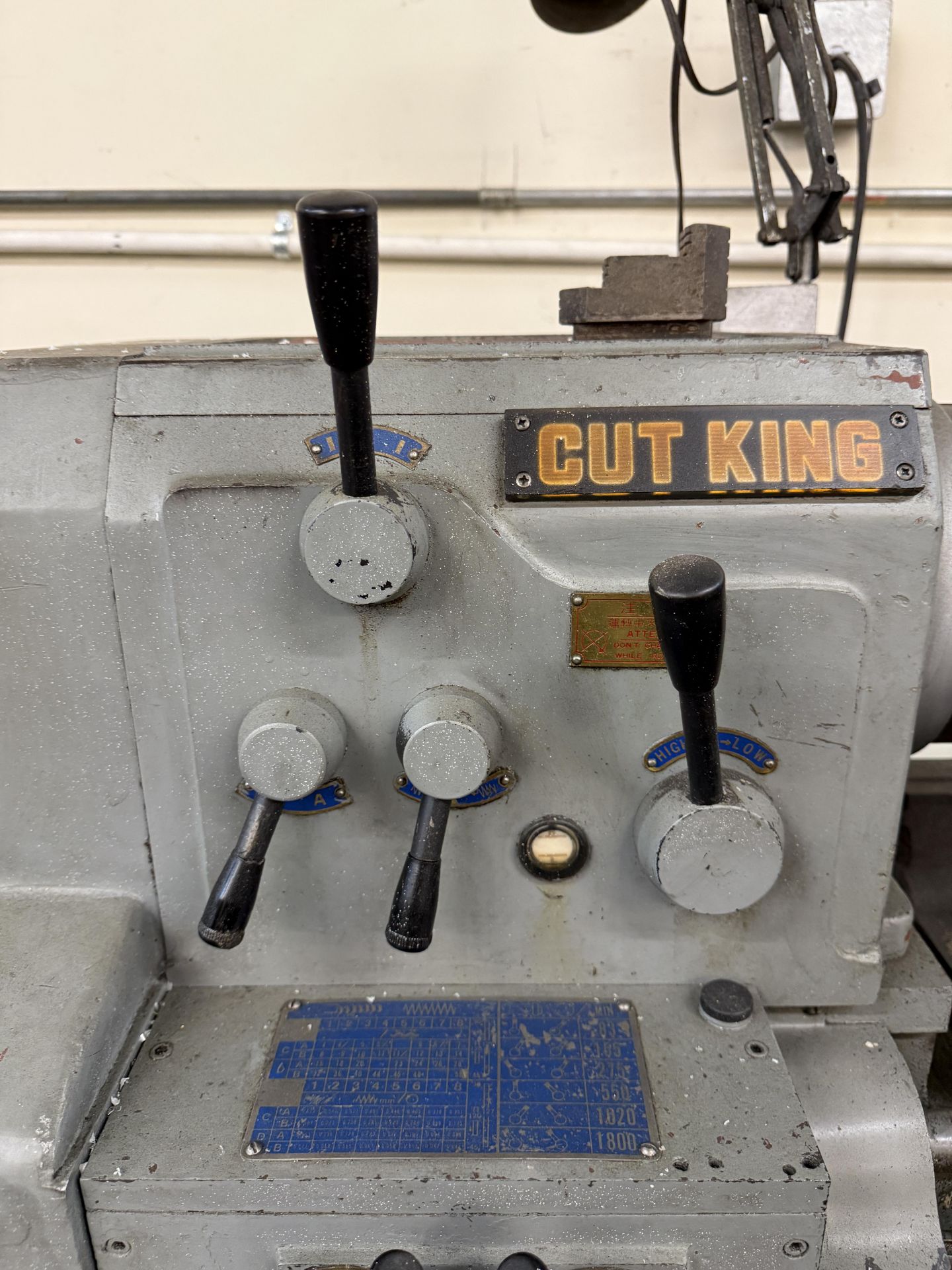 1979 Cut King Model 850 Engine Lathe With Tool Post, 8" 3 Jaw Chuck, Steady Rest, Tailstock, Foot - Image 5 of 15