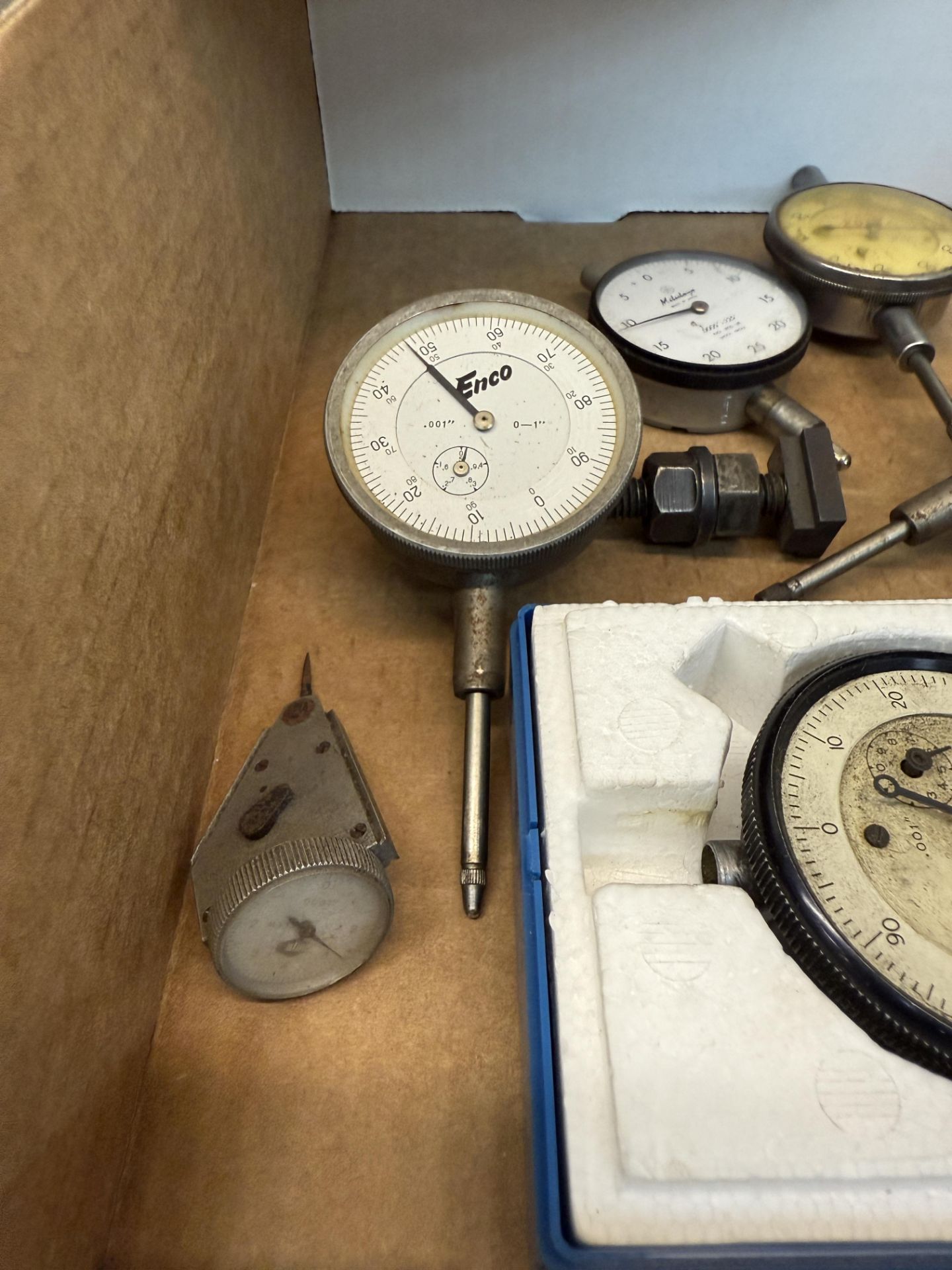 Box of Various Drop Dial Indicators, Mitutoyo, Enco, Hardinge, Elox, Yuasa, Bestest, Brown & - Image 3 of 10