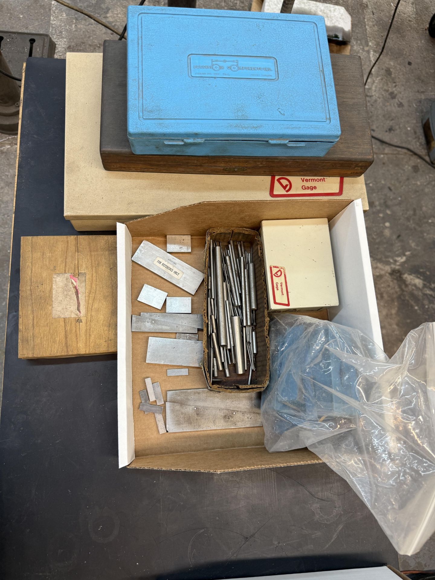 Box of Various .061-.250 Plus Incomplete, Vermont Gage .011-.060 Minus Incomplete, Various Size Ball
