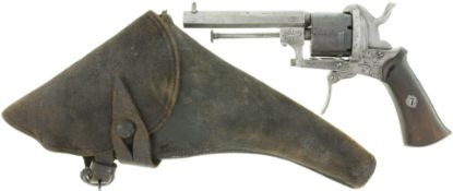 Stiftfeuer-Revolver, Lefauchex, Open-Top, Graviert, 7mmLef