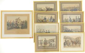Konvolut aut 9 Bildern/Gemälden von Thurgauer/Schweizer Soldaten