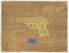 Originalbox und 2 Bedienungsanleitungen zu Walther PP u. PPK, Zella-Mehlis 1937