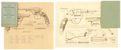 Konvolut von 2 Original-Anleitungen zu Schweizer Ordonnanzrevolvern
