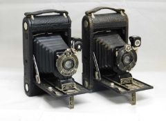 Two Eastman Kodak No. 1 Autographic Kodak JR. camera's, one made in USA and one made in Canada, (2)