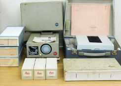 A quantity of slide projection equipment: to include a Voigtlander Perkeo; a Leitz Wetzlar