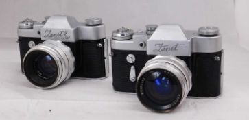 A Russian Soviet Zenit 3M, c. 1960's, serial no. 63068718 with Helios-44 lens No. 167283; and a