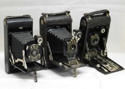 Three Kodak camera's: to include an Eastman Kodak Kodex No. 0; an Eastman Kodak No.1 Autographic