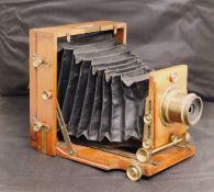 A J.Lancaster 1892 Instantograph, quarter plate with with brass J.Lancaster & Son lens