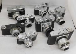 Eight camera's: to include a Werra 1 with zeiss lens; an Halina 35X; a Sirio Firenze; a Koroll II; a