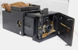 A Newman & Guardia Universal Special Pattern B box plate camera, with Wray London 5 1/2