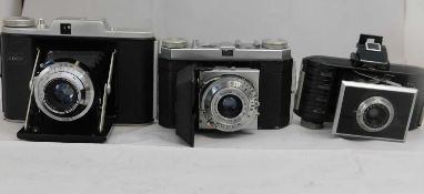 Three camera's: to include a Kodak Bantam; an Adox Gold folding camera; and a Kodak Retinette , (3)