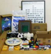 A quantity of camera promotional and point-of-sale material: to include a Leica 'Family Tree' framed