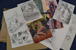 Assorted works on paper, predominately Spain and France, dated 2014, pastels, charcoal and crayon