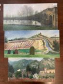 Pauline Plummer, A trio of landscape observations in oil, on board, unframed (3)