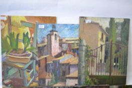 Pauline Plummer, a group of three works oils on board, 