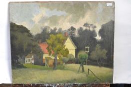 Attributed to Pauline Plummer, a study of a rural pub Inn, oil on canvas, unsigned, 77 x 66cm,