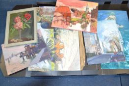 Pauline Plummer - A folder of assorted oils on board and canvas, (9)