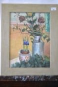Pauline Plummer, still life study, oil on board, 39 x 29cm, signed, framed