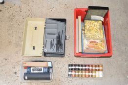 Two boxes of pastels and two further boxes of charcoals