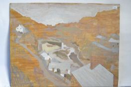 Attributed to Pauline Plummer, inscribed on back board Cornwall, mixed media on board, unsigned,