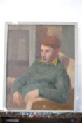 Attributed to Pauline Plummer, a portrait of a gentleman in an interior setting, unsigned, 60 x