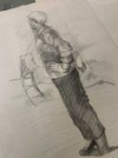 Pauline Plummer, A folder of assorted works on paper mostly life studies in graphite, pastel,