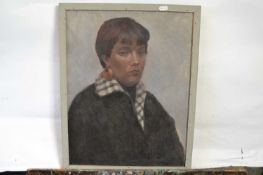 Attributed to Pauline Plummer, bust portrait of a lady, oil on canvas, bears indistinct signature