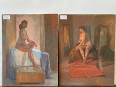 Attributed to Pauline Plummer, a still life study of a female nude, unsigned, 25.5 x 38cm,