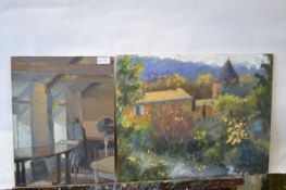 Attributed to Pauline Plummer, a group of six mixed media works on board, 40 x 30cm smallest, 50 x