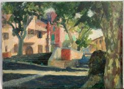 Pauline Plummer, continental town scene, oil on board, signed and dated 2010, 42x30 cm, unframed