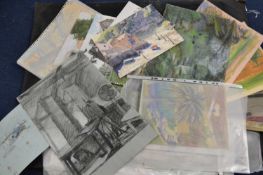 Folder of assorted works on paper, predominately Greece and Majorca