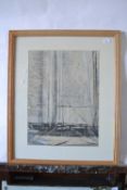 Attributed to Pauline Plummer, an abstract study, mixed media on laid paper, unsigned, 49 x 36cm,