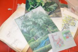 Folder of assorted works on paper