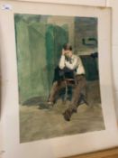 Attributed to Pauline Plummer - A life study of a young boy seated on a chair in an interior