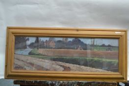 British Comtemporary, study of a rural landscape, indistinctly signed lower left, oil on board, 34 x