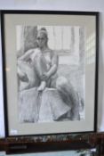 Pauline Plummer, A female nude study, charcoal on paper, signed and dated 1994, 16