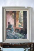 Pauline Plummer, an interior scene, oil on canvas, signed and dated 1994, 59 x 44.5cm, framed