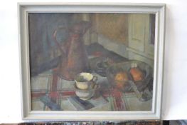 Attributed to Pauline Plummer, a still life study, oil on canvas, unsigned, 62 x 49cm, framed