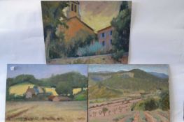 Pauline Plummer, three landscape studies, oil on board, two signed and dated 2007 and 2010, 51 x