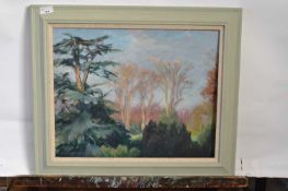 Pauline Plummer, landscape study, oil on canvas backed on board, signed and dated 2003, framed