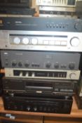 A group of stereo separates to include a Rotel RA-840BX2 integrated amplifier, a Trio KA70