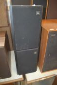 A pair of JBL 8216A speakers
