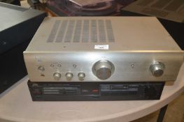 A Denon integrated amplifier PMA-510AE together with a JVC stereo integrated amplifier A-GX1 (2)