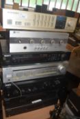 A group of stereo separates to include a Leak Delta 30 amplifier, a Marantz PM440 amplifier, a