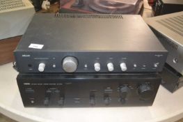 An Arcam amplifier Model A65 together with a Yamaha Natural Sound stereo amplifier AX570 (2)