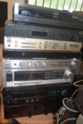 A group of eight stereo separates to include a Kenwood KA1030 amplifier, Yamaha Natural Sound