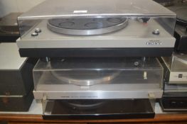 A group of three turntables to include a Sony PS1450, a Toshiba SRA115 and one other (3)