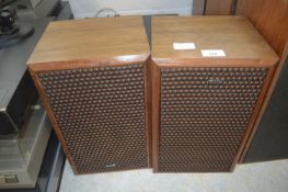 A pair of Peerless bookshelf speakers