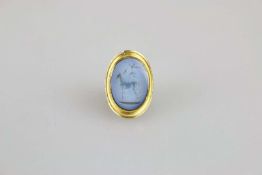 18K GG Ring mit Nicolo-Intaglio